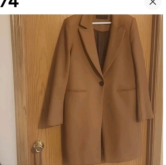 Zara Camel Wool Blend Coat M - Picture 3 of 5